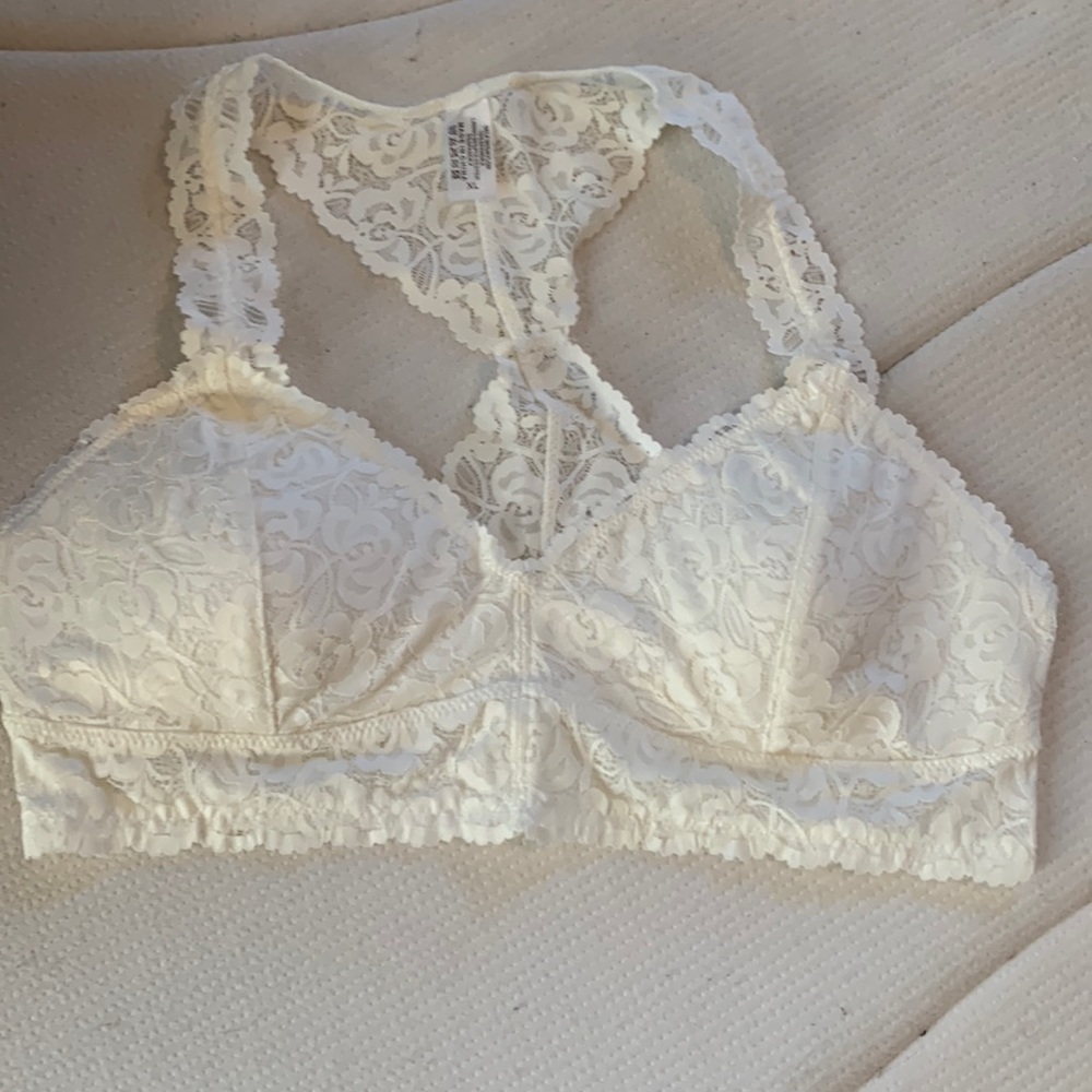 Cream/white racer back bralette